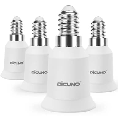 DiCUNO E14 vers E27 Adaptateur de douille de 4 pièces Adaptateur de Convertisseur de douille base de lampe de haute qualité pour ampoules LED et à incandescence et ampoules fluocompactes