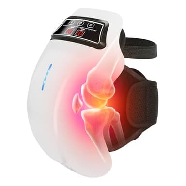 BIBIRE Masseur de Genou Sans Fil, Masseur du Genou avec 9 Chauffage et Vibration par Infrarouge, pour l'Arthrite, Gonflement, Tension, Étirement Ligamentaire, Blessure Musculaire