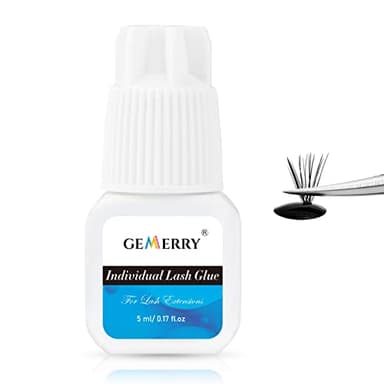 GEMERRY Colles pour Extension lash Adhésif 5ML Colle à Cils Longue Durée à séchage Rapide Colle à tenue super forte Imperméable pour Faux Cil Individuels(5ML)