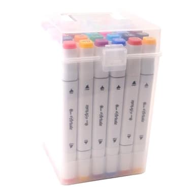 MAIN D'ARTISTE - 36 Marqueurs à Alcool Double Pointe - Loisir Créatif - 030798 - Feutres - Multicolore - Couleurs - Activités Manuelles - Art - Adultes - Enfants - Marker - À Partir de 6 ans