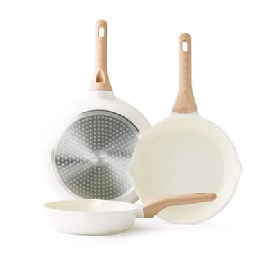 Kordisen Set de Poele Ceramique Induction 20/24/28cm, Poêle à Frire Antiadhésive, Saine et Non Toxique, Sans PFOA et PFAS