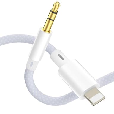 layajia Câble Auxiliaire Voiture pour iPhone, Câble Lightning Jack 3.5mm Audio, [Certifié MFi] Cable Jack i Phone 3,5 mm compatible avec iPhone 14/13/12/11, Autoradio/Casque/Enceinte-1.2M