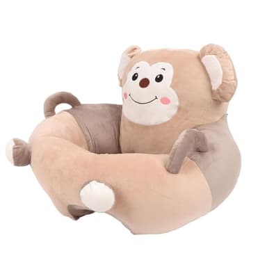 SIXRUN Chaise Longue pour Apprendre à S'asseoir, canapé Doux avec Support pour bébé, Léger et Portable pour une Utilisation Polyvalente, Matériau en Velours Cristal (Singe)