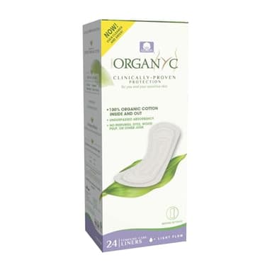 Organyc Protège Slips 100% Coton Bio Plat Non Plié Peaux Sensibles Femme 1 Paquet de 24 Unités