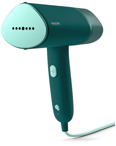 Philips Défroisseur à Main 3000 Séries - 1000W, 20 g/Min de Vapeur, réservoir d'eau Amovible de 120 ML, Semelle métallique, Plaque chauffante, Poids léger de 660 g, Vert foncé (STH3020/70)