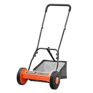 VEVOR Tondeuse à Gazon Manuelle, 350 mm, 5 Lames Acier, sans Moteur, Hauteur de Coupe Réglable 15 à 45 mm, avec Bac de Ramassage, Tondeuse pour Pelouses, Allées, Cours, Travaux de Jardinage Quotidiens