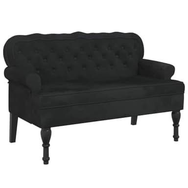 vidaXL Banc avec Dossier Noir 119,5x64,5x75 cm Velours