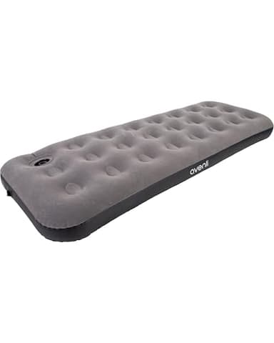 AVENLI Matelas gonflable de camping avec pompe à pied intégrée pour 1 personne - 191 x 73 x 22 cm - Matelas gonflable - Surface de couchage douce avec surface floquée - Lit de voyage pour le camping