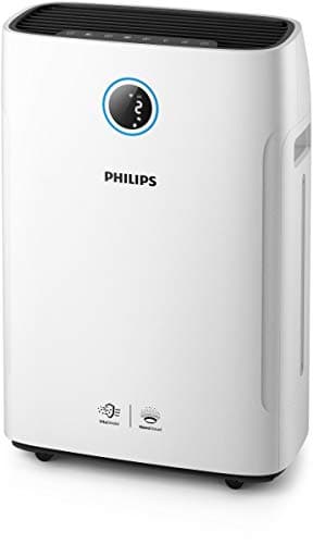 Philips Séries 2000i Purificateur d'Air et Humidificateur 2 en 1 - Contrôle par Appli, Élimine Germes, Poussière, Allergènes, jusqu'à 65 m², 4 Vitesses, Mode Veille (AC2729/10)