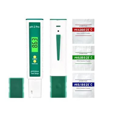 Homcoice pH Mètre Numérique avec Bandelette Test Litmus Double Vérification Fonction/Température, Testeur pH Piscine 0,01 Haute précision avec LCD innovant changement couleur, fonction ATC