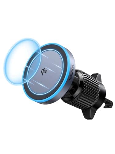 UGREEN MagFlow Qi2 15W Support Téléphone Voiture Induction Compatible avec MagSafe iPhone 17 16 15 14 13 12 Air Plus Pro Max Porte Smartphone Magnétique sans Fil Charge Rapide Grille Aération