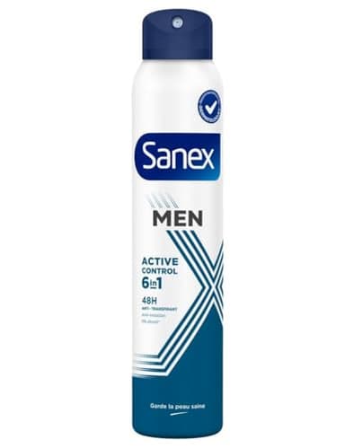 Sanex Lot de 6 déodorants Men Dermo Active Control pour peaux normales 200 ml