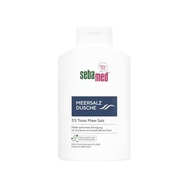 SEBAMED Gel douche au sel de mer 400 ml pour hommes et femmes, avec sel de mer mort original, nettoyage sans savon pour peaux sensibles et sèches