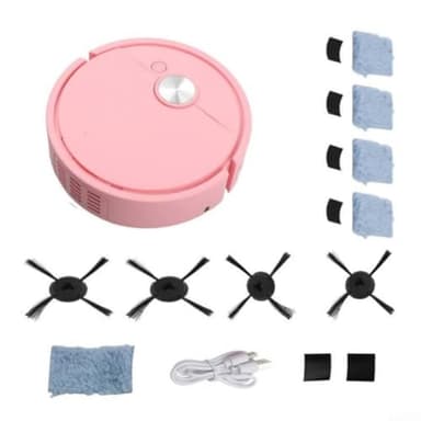 Robot aspirateur intelligent avec balayage, balai et aspirateur 3 en 1 pour usage domestique, rose