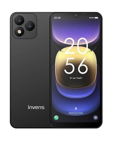 invens Note TK01 Smartphone Android débloqué, Téléphone Portable 4G Double SIM, Écran HD+ 6,52", Batterie 4250mAh, Octa Core, Face ID, 4+32Go, Caméra 16MP+5MP, OTG, Noir