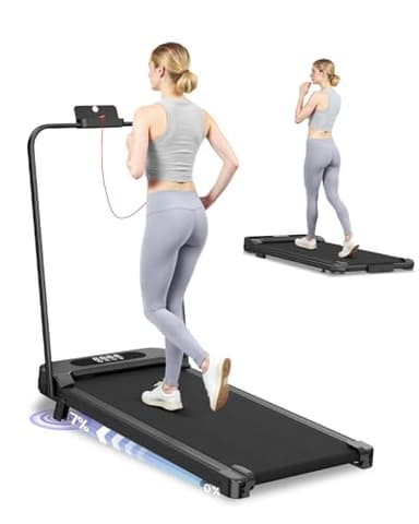 Tapis de Course Pliable avec Pente Réglable 7% – Tapis Roulant Électrique Silencieux 8 km/h, Moteur 2,5 HP, Surface Large 40 cm, Cadre Renforcé, Écran LCD, Charge Max 130 kg – pour Maison & Bureau