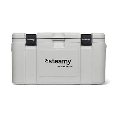 Steamy Marine Pro 50, Glacière spécialement pour Bateaux et Sports Nautiques, 50 litres, Blanc
