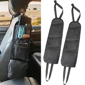 HORREX Lot de 2 organiseurs de voiture pour enfants avec 3 grandes capacités de stockage - Accessoires de voiture - Intérieur de siège arrière - Organisateur de siège pour la plupart des voitures