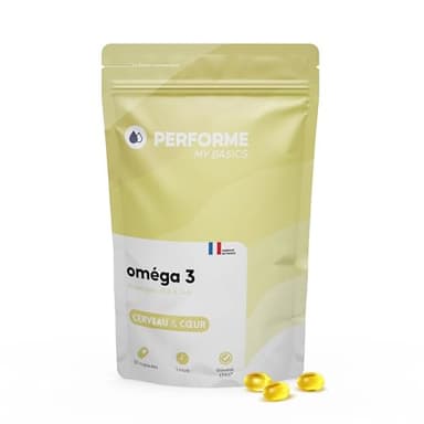 Oméga 3 - Huile de Poissons Sauvages EPAX® - Cerveau & Cœur - 400mg dont 200mg EPA +150mg DHA - 30 capsules -1 mois de cure - Issu de pêche durable - My Basics Performe