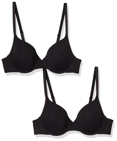 Amazon Essentials Lot de 2 Soutiens-Gorge Confortables à Armatures pour Femme - Noir - 95A