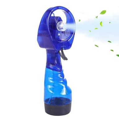 Huxibai Ventilateur portable avec brumisation – Ventilateur à main à eau brumisée à batterie rechargeable, réservoir 350 ml, appareil rafraîchissant de table pour la randonnée, la pêche,