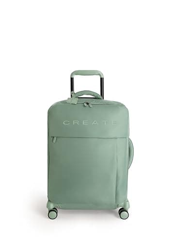 CREATE / Luggage Studio Soft/Valise Souple en Polyester Vert Sauge / 39x20,5x56cm / Serrure TSA, 4 Roues Doubles multidirectionnelles, Tissu imperméable, étiquette d'identification