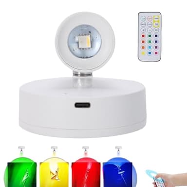 Éclairage ascendant sans fil pour – Éclairage d'intérieur rotatif avec télécommande, projecteur sans fil, éclairage d'ambiance pour œuvres d'art