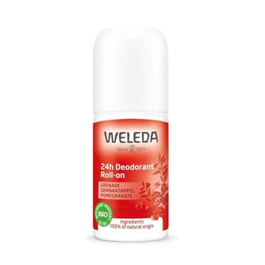 WELEDA - Déodorant roll-on 24H Grenade - Protection déodorante efficace pendant 24H - Sensation de fraîcheur immédiate grâce aux huiles essentielles d'orange,de davana et de vanille - NATRUE - 50 ml
