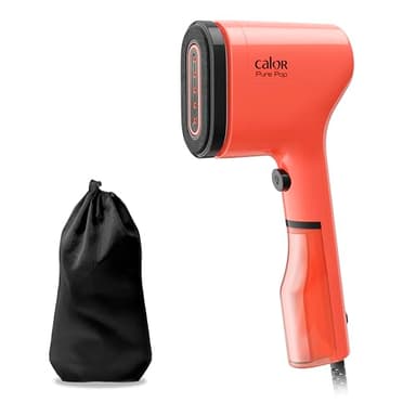 Calor Pure POP, Défroisseur vapeur de voyage, 1300 W, 20g/min, Prêt en 15s, Autonomie 4 minutes (70ml), Utilisation facile et pratique, Compact et léger, 710g, DT2022C0, Corail
