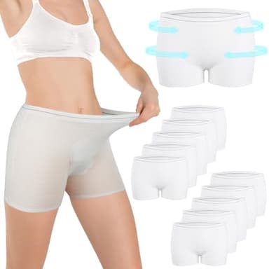 ACWOO 10Pcs Culottes Post-Accouchement, Slips Jetaux Maternité en Filet pour Serviettes Hygiéniques Après la Naissance, Post-Partum et Césarienne