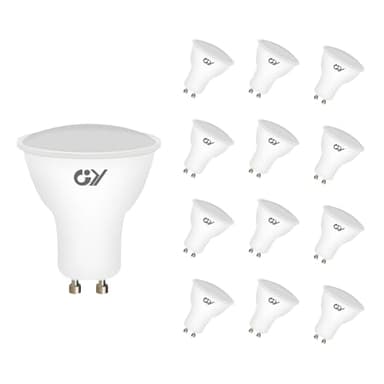 GY Ampoule LED GU10 8W 660LM 2700K Blanc Chaud, 120° Larges Faisceaux, Verre Dépolie, Ampoules GU10 Led Non-Dimmable 12 Unité (Lot de 1)