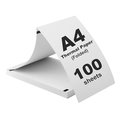 (100 Feuilles) Papier Thermique A4 Pliable,Papier Thermique A4, Sans BPA, Séchage Rapide, pour Imprimante Thermique pour Documents, Pages Web et Photos (100)