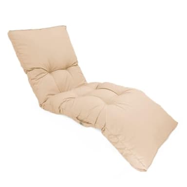 deco arts Coussin Bain de Soleil - Coussins Rectangulaires pour Chaise Longue - Coussin Capitonné avec Traitement Déperlant et Poignées de Transport - Certifié Oeko-TEX - 185x55 cm, Beige