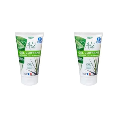 Ciel d'Azur Labs - Gel Coiffant - 73% Aloé Vera Bio & Équitable - Fixation Forte, Hydrate et Structure - Certifié Cosmos Organic - 99% d'Origine Naturelle - Tube 150 ml (Lot de 2)