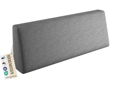sunnypillow Grand Coussin Dossier pour Canapé Palette Euro - Matelas Extérieur Impermeable, Anti UV - Appui 120 x 40 x 20/10cm - Coussin Salon de Jardin, Terrasse, Balcon - Gris