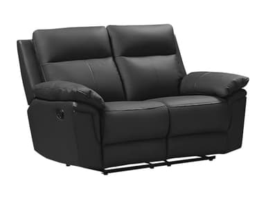 Vente-unique - Canapé 2 Places Relax en Cuir de Buffle PAKITA - Noir