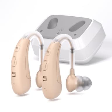 Appareil audio sans fil avec suppression intelligente du bruit, 4 modes et volume réglable, lot de 2 unités (double)