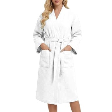 Bastwahl Peignoir Nid D'Abeille Femme Homme - Peignoir homme et femme Tissu piqué gaufré épais Coton - Respirant - Séchage rapide - Idéal pour le sauna et le spa - Coupe kimono élégante