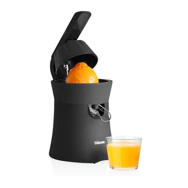Tristar Presse-agrumes | Pièces résistantes au lave-vaisselle | 2 cônes de pression | Levier de pression convivial | Filtre à pulpe | Service direct | CP-3015, Noir
