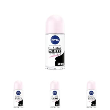 NIVEA Déodorant Bille Black & White Original (1 x 50 ml), déodorant femme anti-traces blanches et jaunes, anti-transpirant aisselles protection 48 h (Lot de 4)