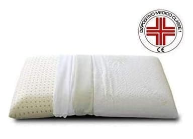 EvergreenWeb - Oreiller 40x70 cm e 100% Latex Multi-perforè - Hypoallergénique - Forme Classique Traditionelle - Hauter 14 cm -Coussin en Latex - Housse Hypoallergénique Lavable en Fibre de Aloe
