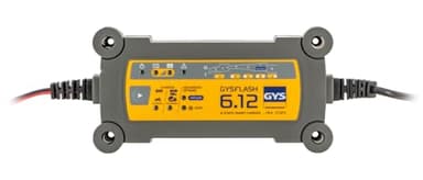 GYS, GYSFLASH 6.12, Chargeur de Batterie Intelligent Plomb (VRLA, AGM, SLA, Gel, Liquide, EFB), 0,A/6A, Véhicules 12V (Moto, Voiture, Utilitaire), Maintien de Charge Sécurisé, Désulfatation, IP65