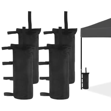 Lot de 4 Sac de Lestage pour Tonnelle Poids, Sac de Poids pour Tonnelle 20 * 50cm Sac Lestage Épaissir, Leste pour Pied de Tonnelle en Oxford 600D pour Auvent, Tente, Tonnelle, Mobilier D'extérieur