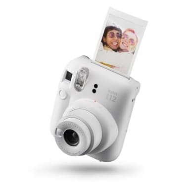 Fujifilm instax Mini Appareil Photo instantané 12, Exposition Automatique avec Objectif Selfie intégré, Blanc Argile