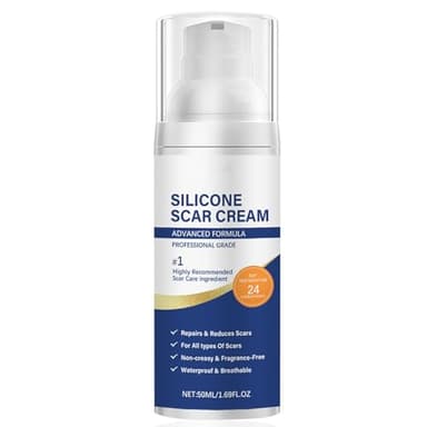 Gel cicatriciel au silicone, crème cicatricielle pour cicatrices anciennes et récentes, crème de nuit pour l'élimination des cicatrices après chirurgie, césarienne, abdominoplastie (50ml)