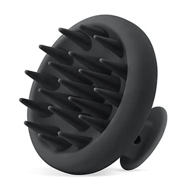HEETA Appareil de Massage du Cuir Chevelu Pour la Croissance des Cheveux, Brosse à Cheveux Avec Poils Doux, Design en Silicone Intégré, Brosse de Shampooing Pour Cheveux Secs et Mouillés, Noir