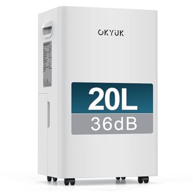 Déshumidificateur d'Air 20L/jour, déshumidificateur pour maison 60m² avec arrêt automatique, idéal pour, salles de bains, chambres, appartements, sous-sols, Échange 1 an, Gar. 10 ans (Blanc 20L)