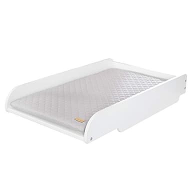 roba Plan à Langer à Poser sur Lits Bébé de 60 x 120 cm et 70 x 140 cm + Matelas Imperméable Gris roba Style - Bois Laqué Blanc