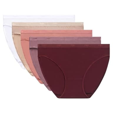 Dim Culotte Femme Les Pockets EcoDIM Coton Classique x5, Noir/Peau/Blanc/Gris/Blanc, M