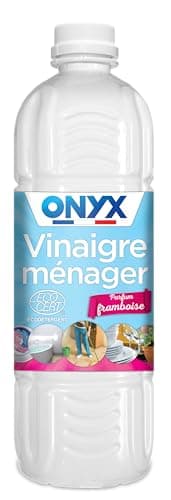 Onyx - Vinaigre ménager Parfum Framboise - Nettoyant, Détartrant Multi-Surfaces et Multi-Usages - Nettoie et Fait Briller - Ecocert -100% d'Ingrédients d'Origine Naturelle - Fabrication Française - 1L